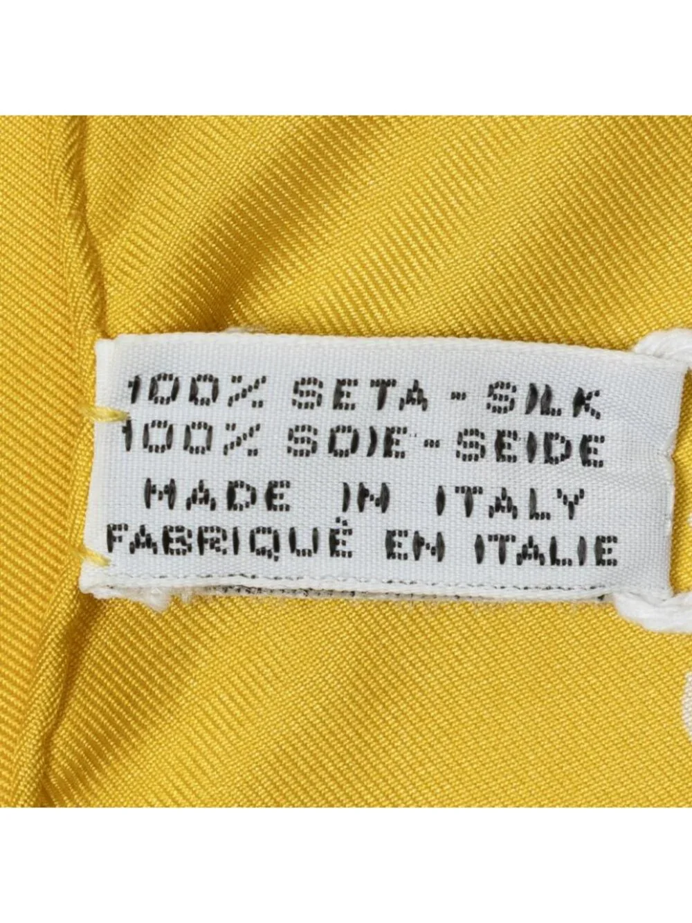 Chanel Scarf Yellow White Silk